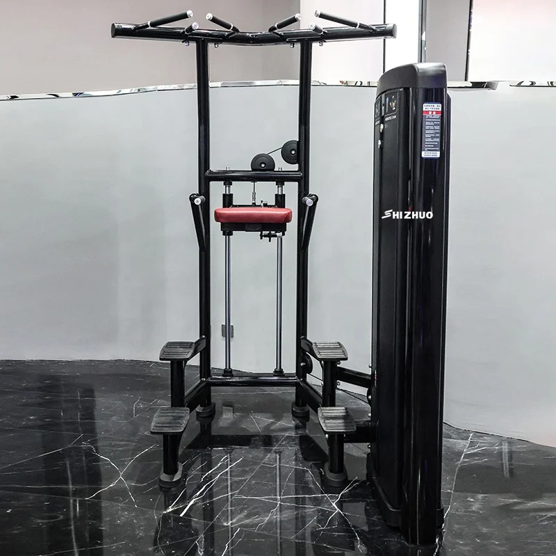 New Style Commercial Fitness Equipment Pin Load Selection LB10 Standing Assisted Dip Chin Machine