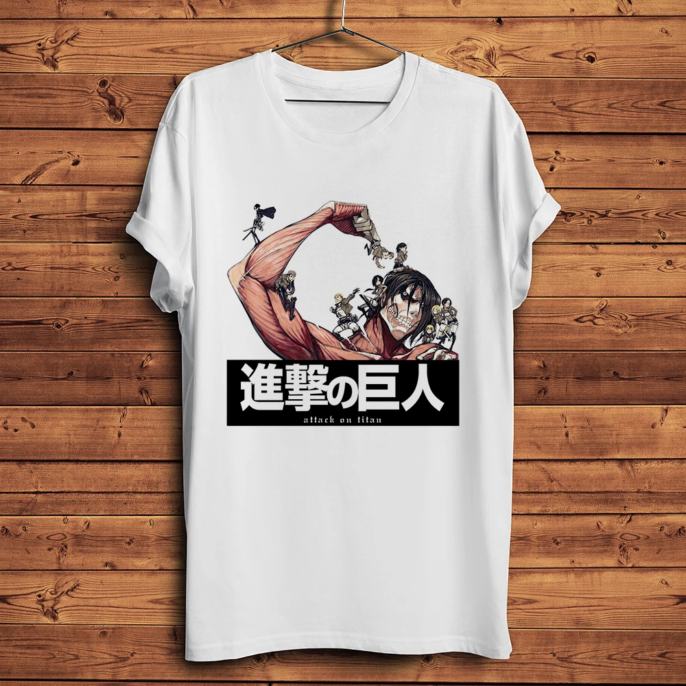 Ukiyoe Great Wave AOT Beast Titan Kemono No Kyojin Lustiges Anime T-Shirt Herren Neu Weiß Lässiges Kurzarm-T-Shirt Unisex Streetwear Tee – Detail 5