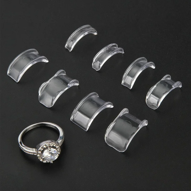 Ringgrößenversteller, weiches Silikon, 8-teiliges Set, bequemes, rutschfestes Schmuckwerkzeug für die Herstellung von Verlobungs-, Hochzeits- und Schmuck – Detail 5
