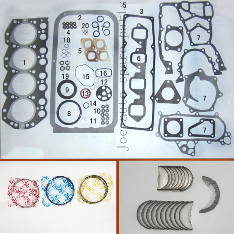 TD23 Full gasket set kit crankshaft connecting rod bearing piston ring for Nissan Navara D21 Homy Caravan series E24/Atlas 2.3L