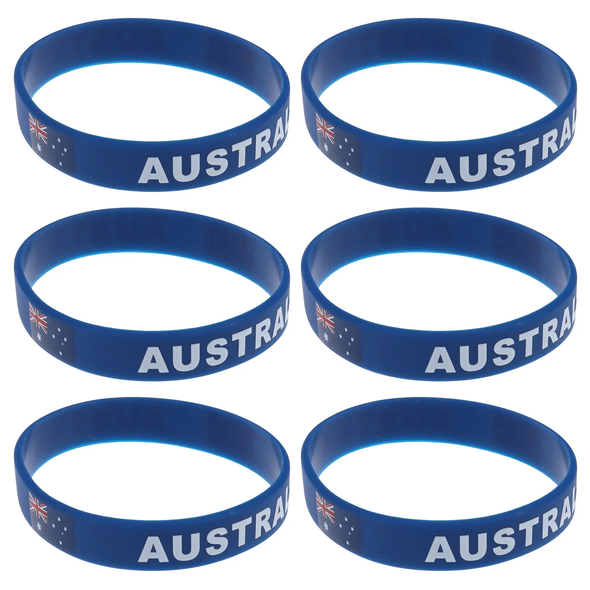 

6Pcs Silicone Country Wristbands Durable Soft Comfortable Sports Bracelets for Soccer Football Match Fans Cheer