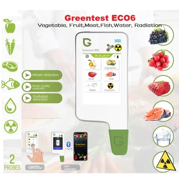 Greentest ECO6 질산염 테스터, 식품 안전 감지기, 휴대용 야채, 생선, 물, 방사선 질산염 감지, EU 플러그