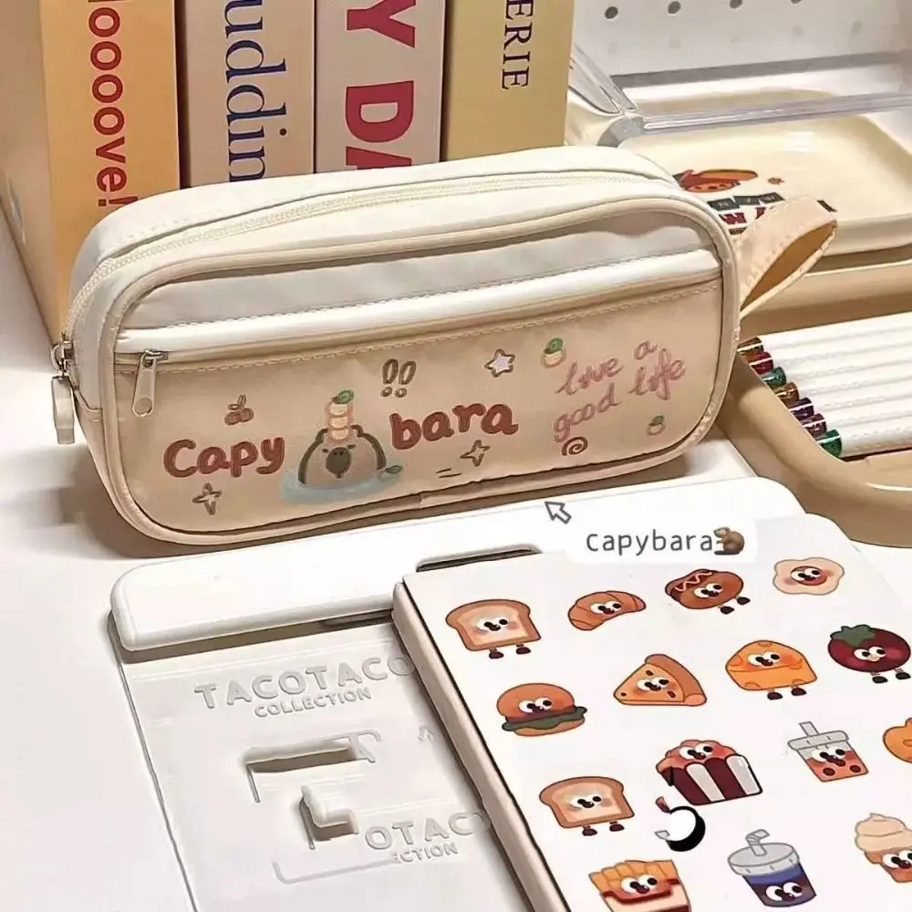 

Large-capacity Music Cat Pencil Case Multifunctional Capybala Cartoon Cat Pen Bag Animal Zipper Zipper Pencil Bag Cosmetic Bag
