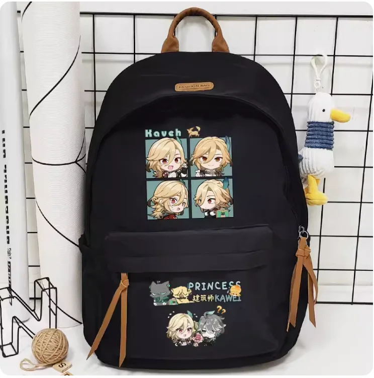 Anime Genshin Impact kaweh zainetto zaino borsa a tracolla ad alta capacità Cosplay studente regalo adolescente B076