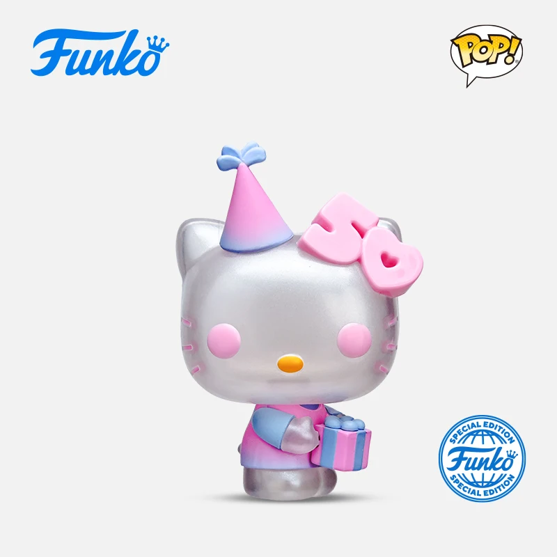 Originele Funko Pop Hello Kitty 50e Verjaardag Anime Figuur Sanrio Kitty Kat Actie Beeldje Grote Hoofd Pop Ornamenten Speelgoed Geschenken