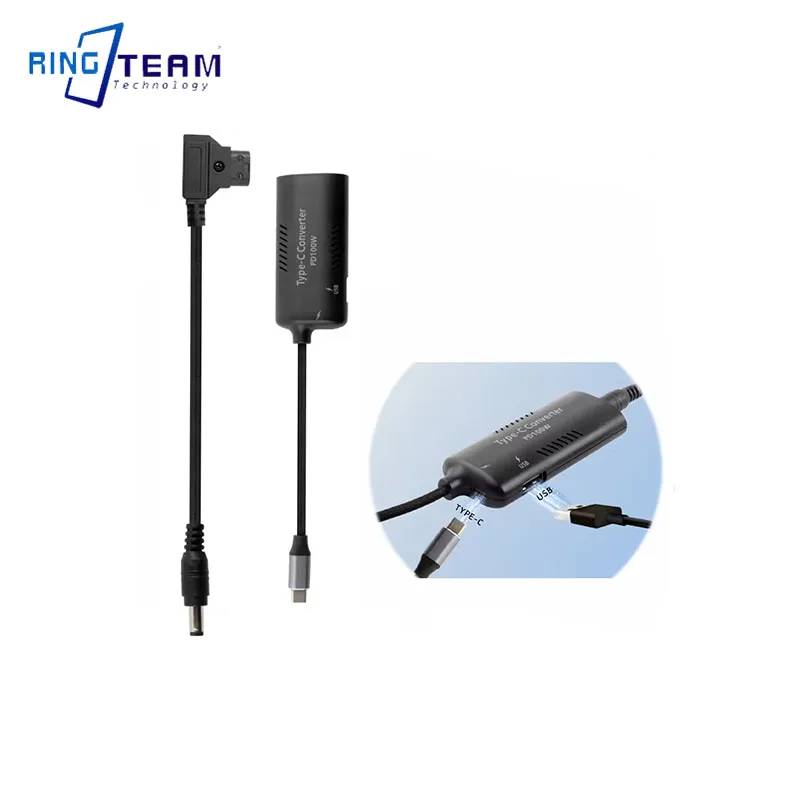 100W Camera Laptop DC Power Jack Connector DTAP D-TAP 5.5 * 2.5mm to TYPE-C USB C PD Adapter Converter Fast Charging Cable