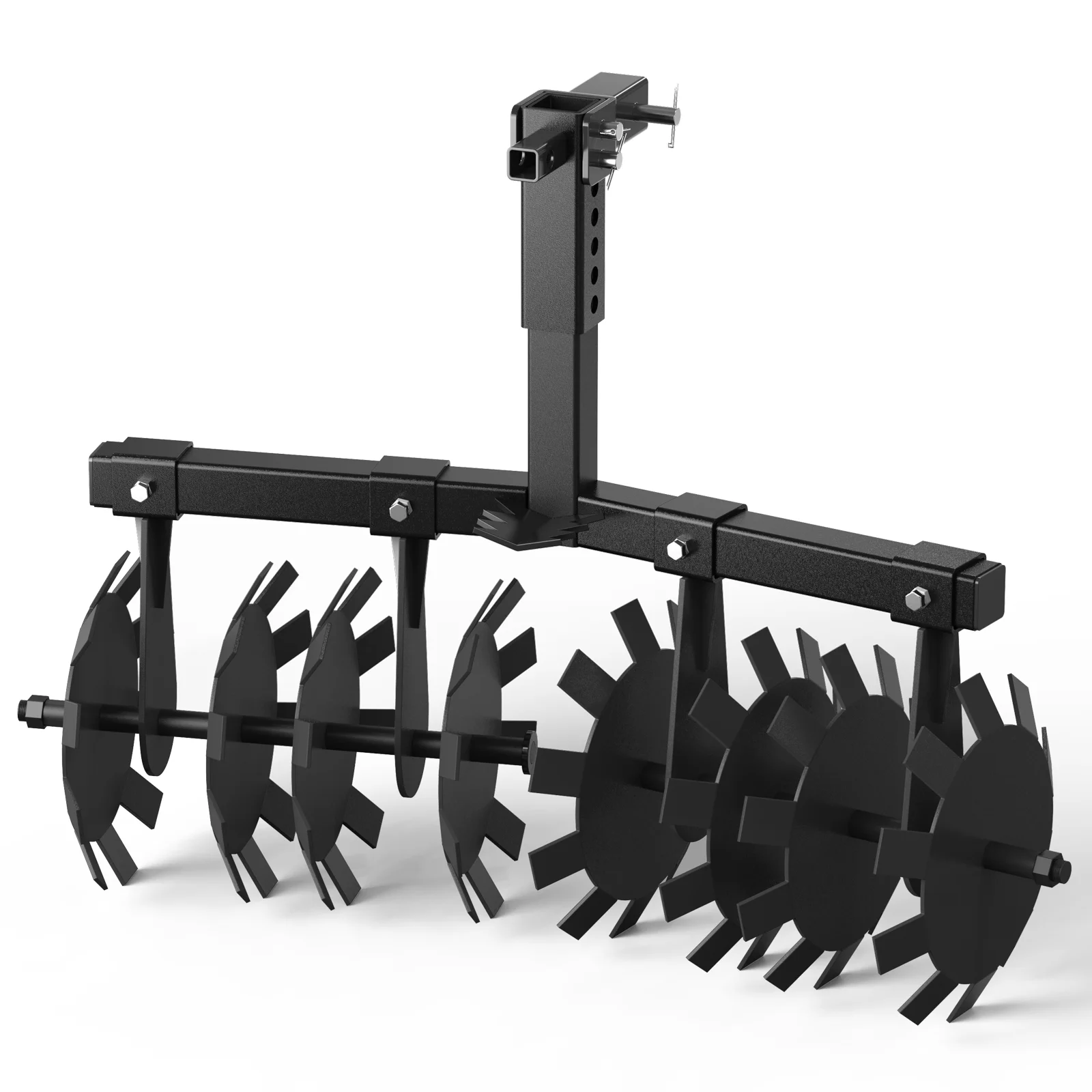 

Disc Plow Harrow 32 Inch with Universal 2" Receiver Mount for ATV/UTV, Adjust Height Heavy Duty Width Cut Disc Plow Durable