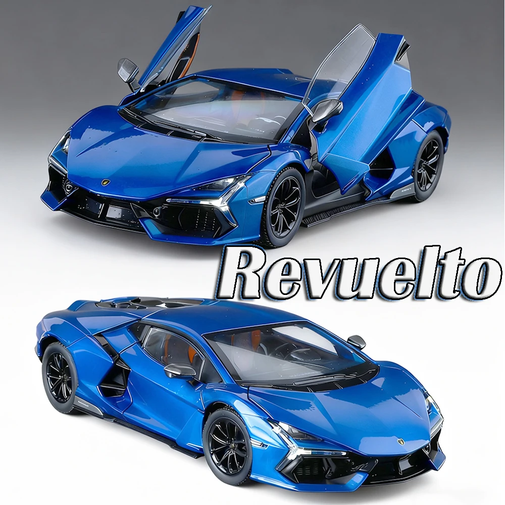 1:24 Scale Revuelto V12 Model Toy Sports Cars Alloy Diecast Sound Light Doors Opened Pull Back Simulation Supercar Toys for Kids