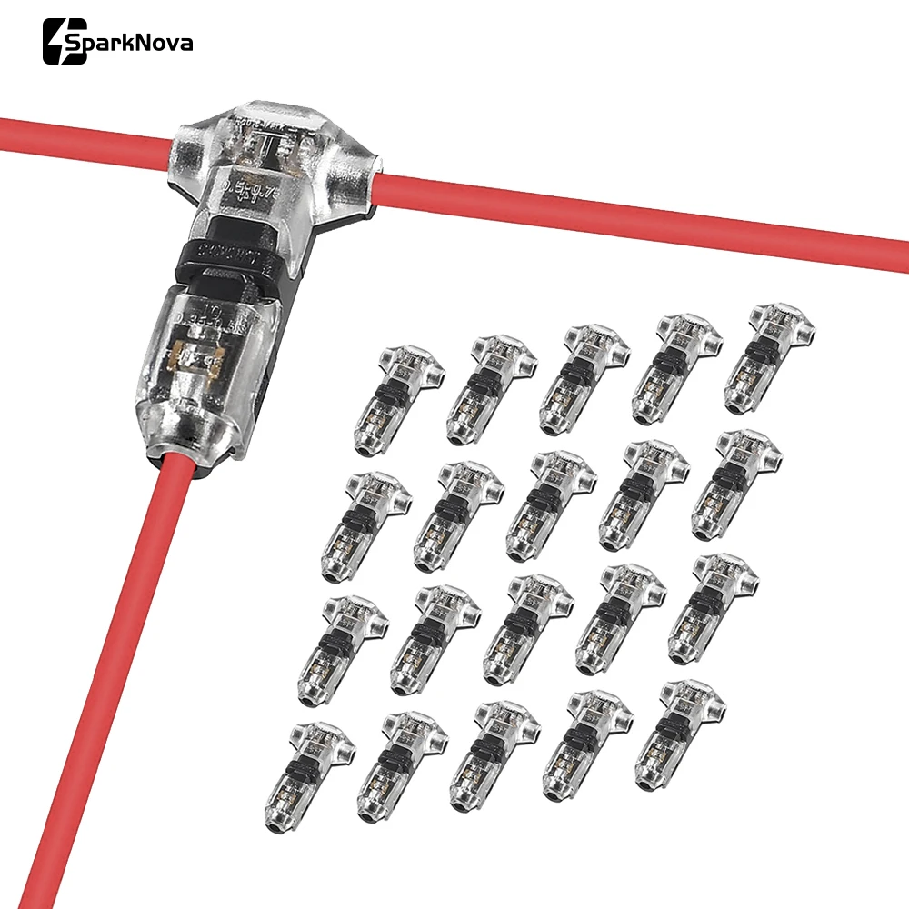 10/20PCS  T Tap Wire Connectors Quick Solderless No Stripping Low Voltage 1 Pin Electrical Connector Terminals for Auto Car