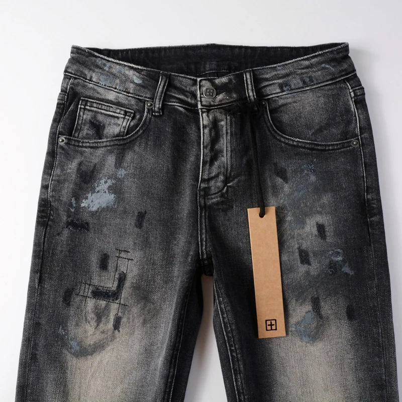 New Brand Fallow KSUBI Hole Thin Pants High Quality Men's All-season High-waisted Splash-ink Dyeing Pencil Pants