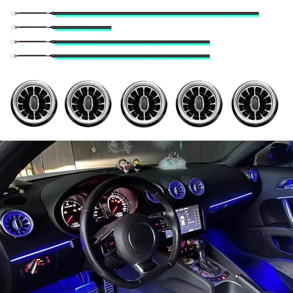 

Upgrade 64 Colors Ambient Lighting for Audi TT LED Turbine Air Vent Lights Interior Accessories TTRS