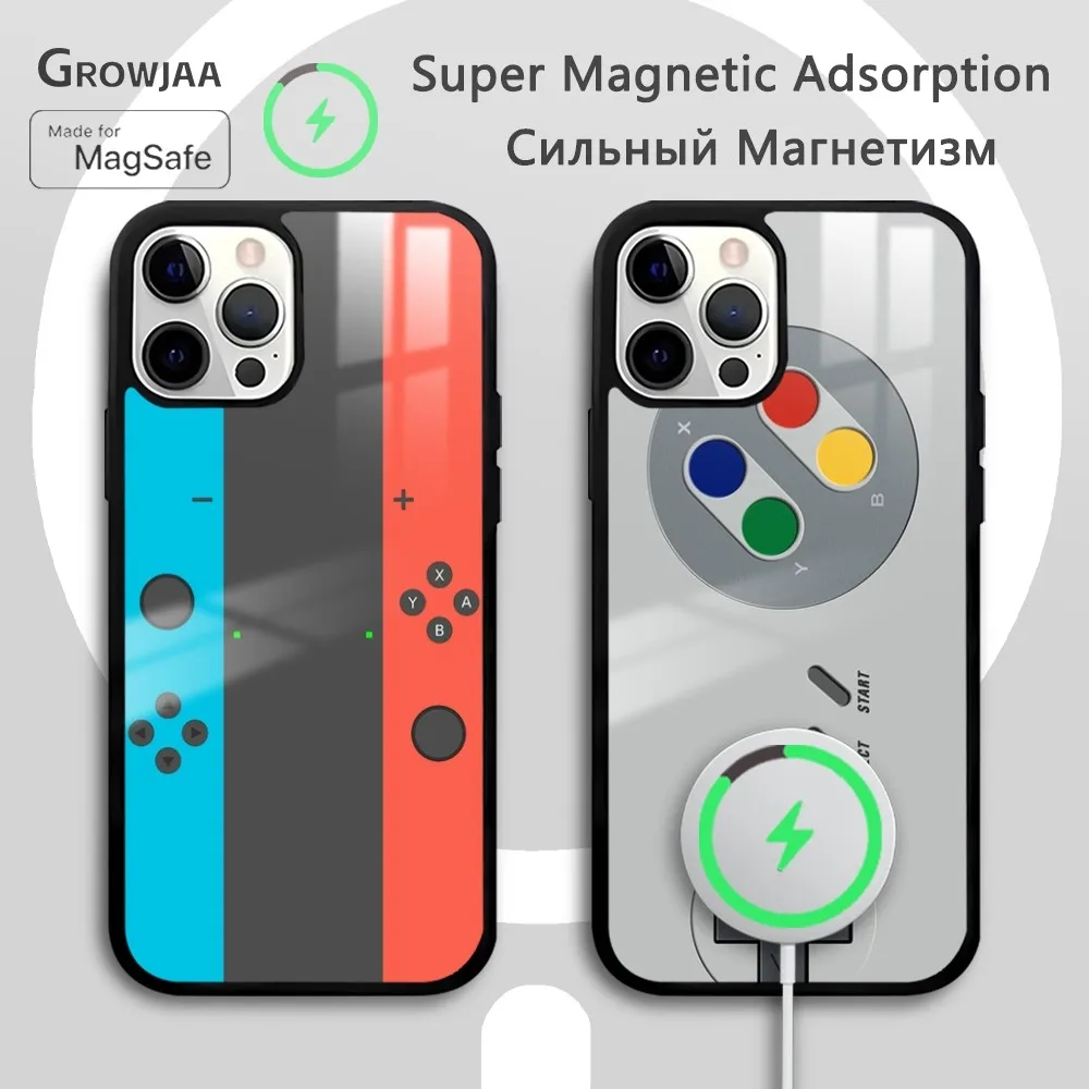 

Video Game Boy Vintage GamePad Phone Case For iPhone 16 15 14 13 12 11 Pro Max Plus Mini New Magsafe Mirror Wireless Magnetic Co