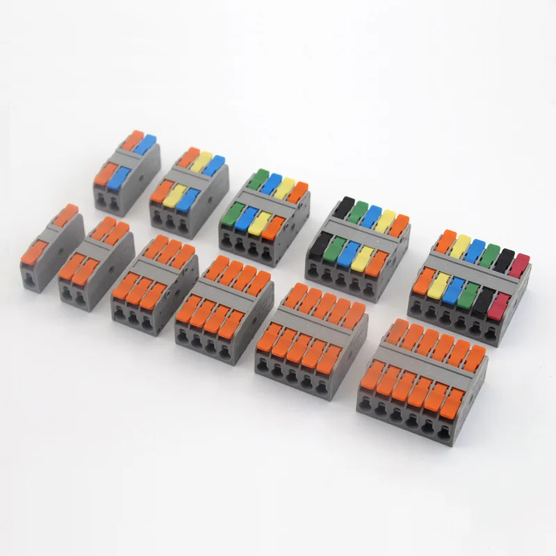 

Wire Connector High Current DIN Rail Quick Universal Compact Electrical Cable Wiring Connectors LED Plug-in Butt Joint Terminals