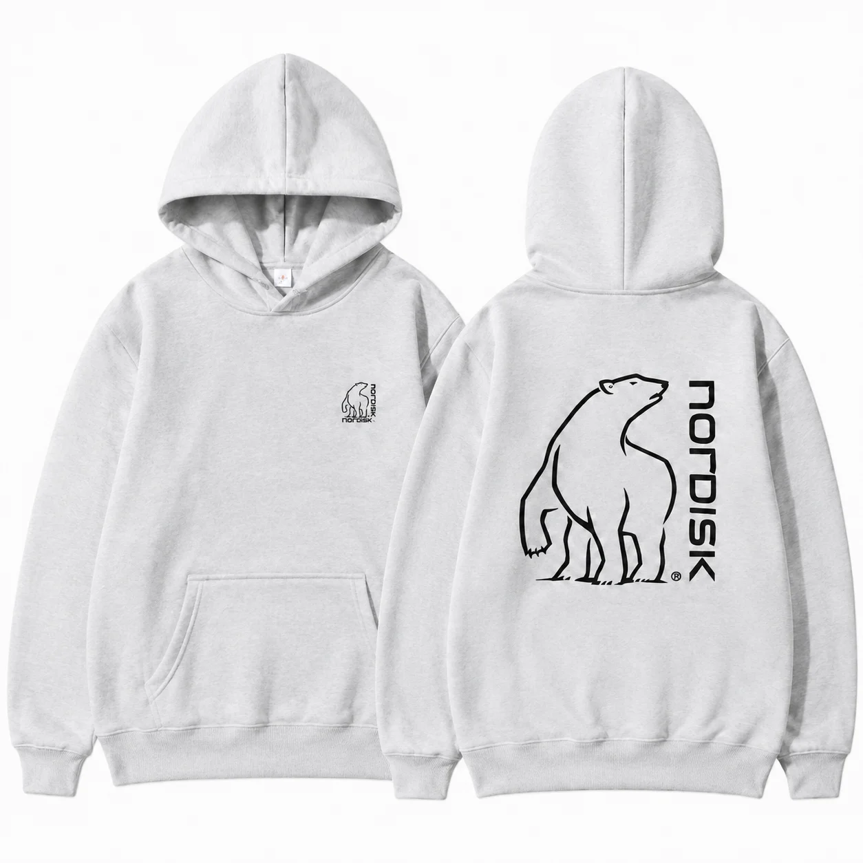 Großer Eisbär NORDISK Grafik Outdoor Mode Lässiger Kapuzenpullover für Männer und Frauen, Herbst und Winter, Hochwertiger Hoodie – Detail 7