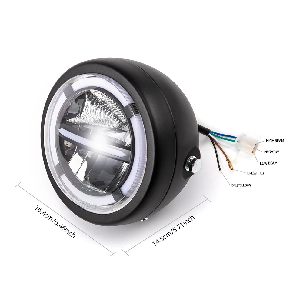 6.5 Inch Motorcycle Led Headlight Round Head Light Headlamp Universal For BMW K100RS R100RS R1200C R1200GS R1200R R1200RT