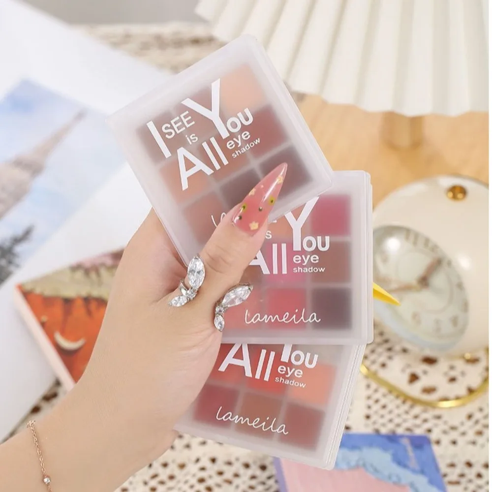 9 Color Eye Shadow Plate Waterproof Shining Eyeshadow Tray Long-lasting Cosmetics Lying Silkworm Women Eye Makeup Beauty Tools