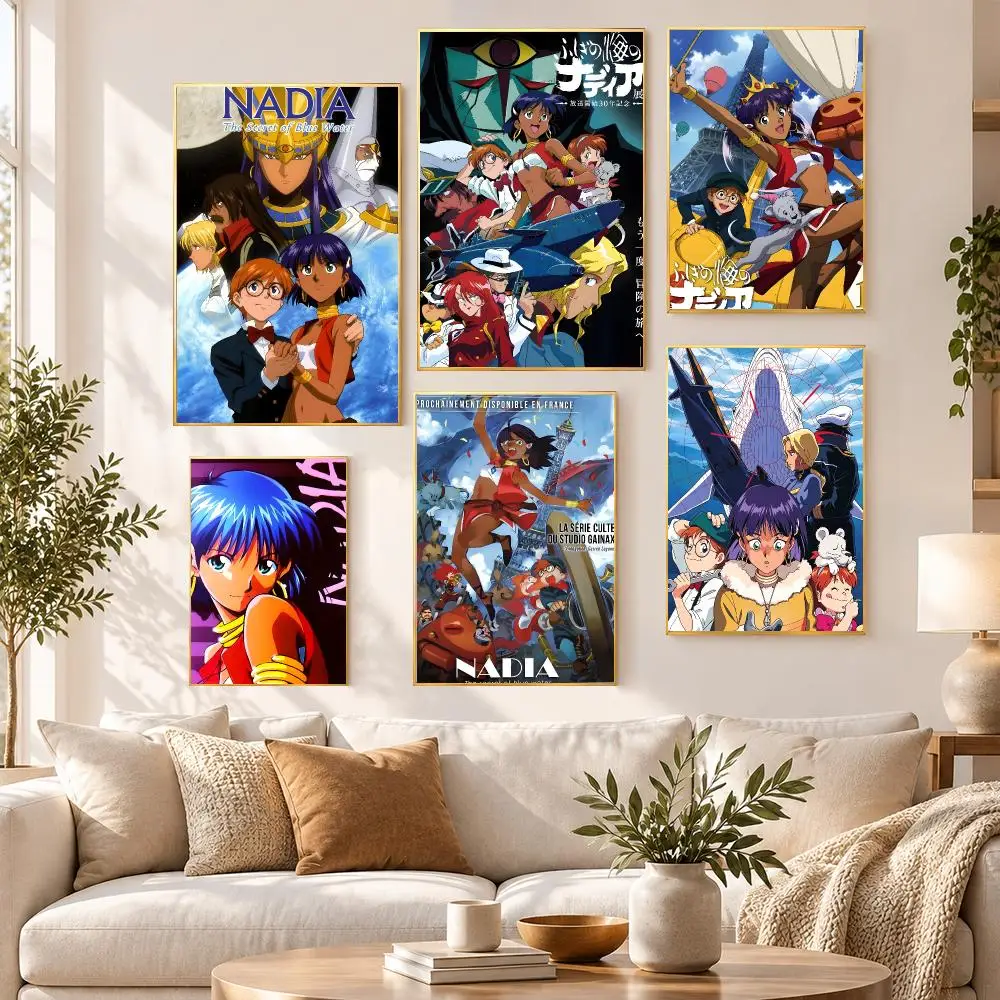 Art Nadia: The Secret of Blue Water Poster PP Self Adhesive Wall Decor Aesthetic Bedroom Gaming Room Home Holiday Gift