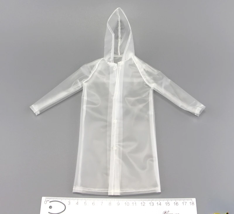 

1/6 Scale Soldier Hooded Transparent Raincoat Model for 12'' Male&female