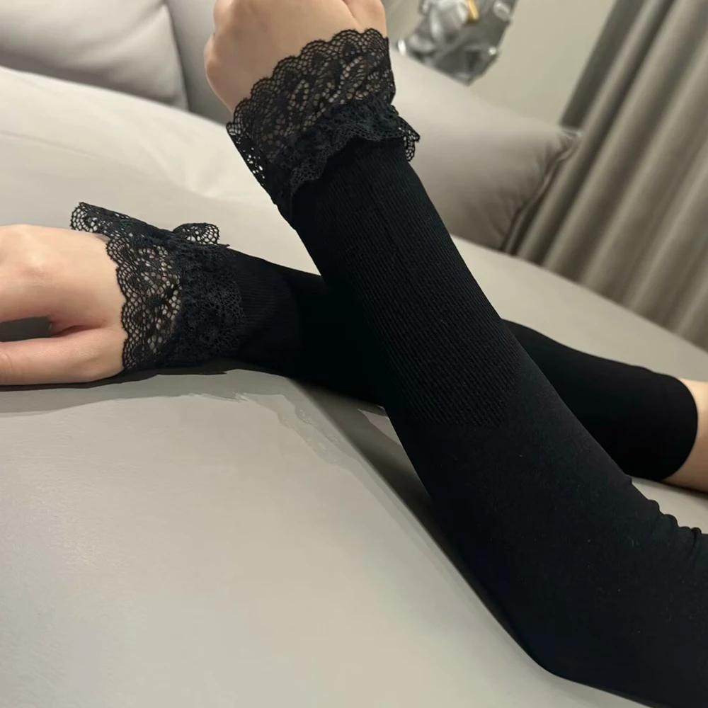 Lace Arm Sleeves Sun Lace Sun Sleeves Driving Arm Cover Ice Silk Women'S Arm Warmers For Adult Women Summer Spring