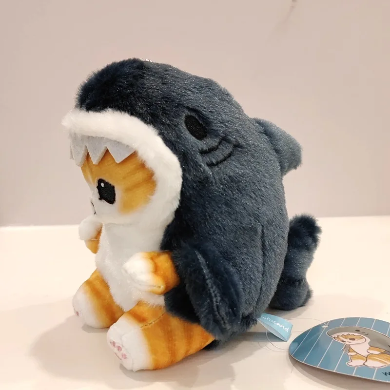 Hot Cute Shark Cat Fried Shrimp Cat Plush Doll Pendant Doll Beautiful Room Car Bag Decoration Pendant Opening Holiday Gift 12cm