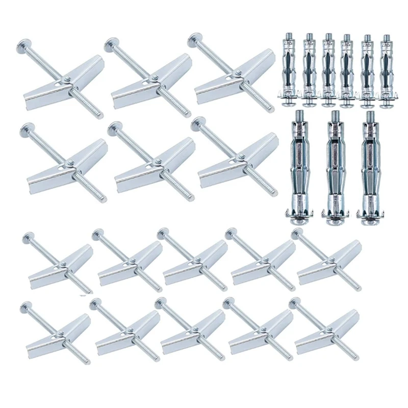 25Sets Toggle Bolt And Molly Bolt,Wing Nut Kit,Heavy Duty Wall Anchors Assortment Kit For Hanging Heavy Items On Drywall Durable