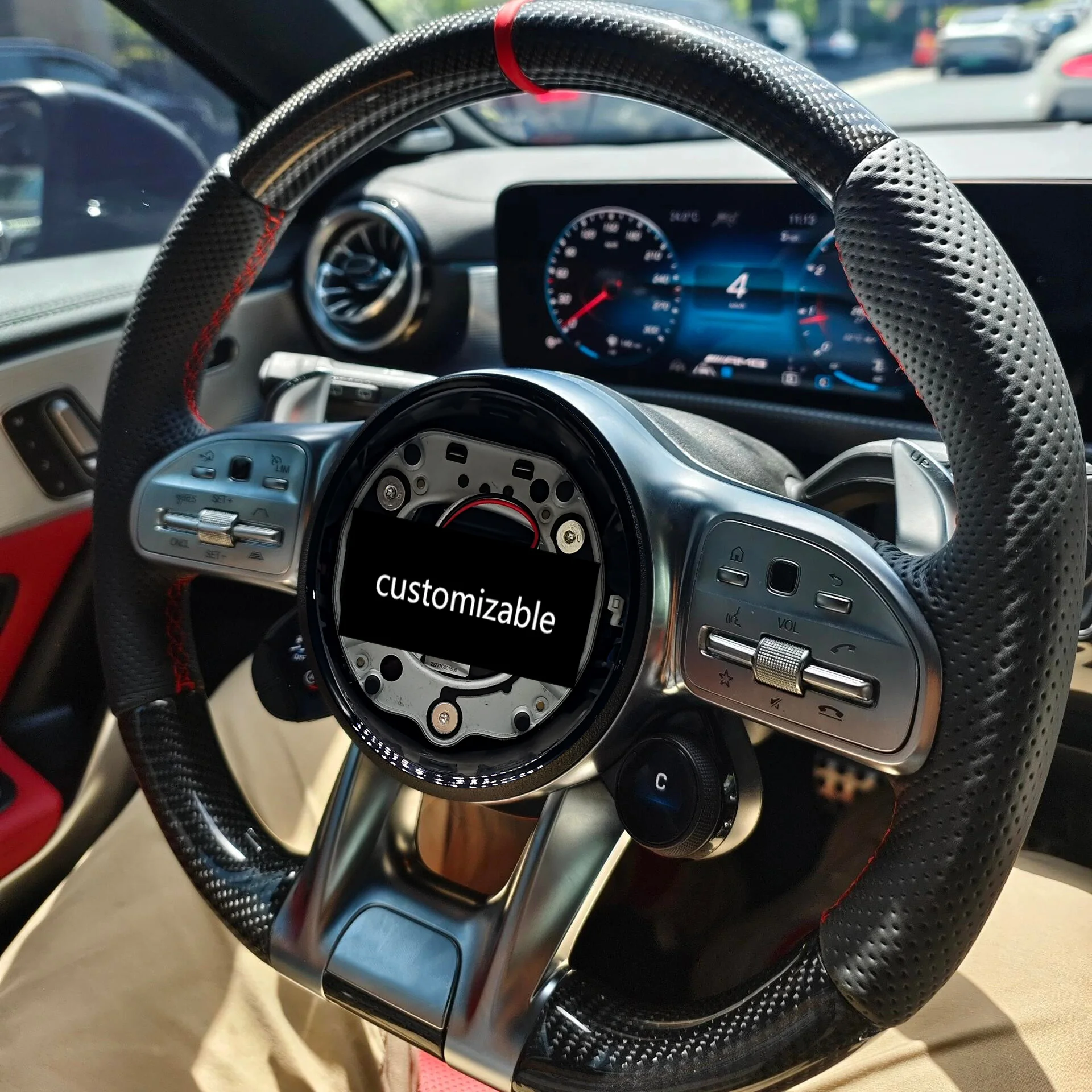 Luxury Carbon Fiber Steering Wheel for Mercedes-Benz W222 W205 W213 CLA CLS GLA GLC GLE GLS S Class C63 AMG Car Interior Upgrade