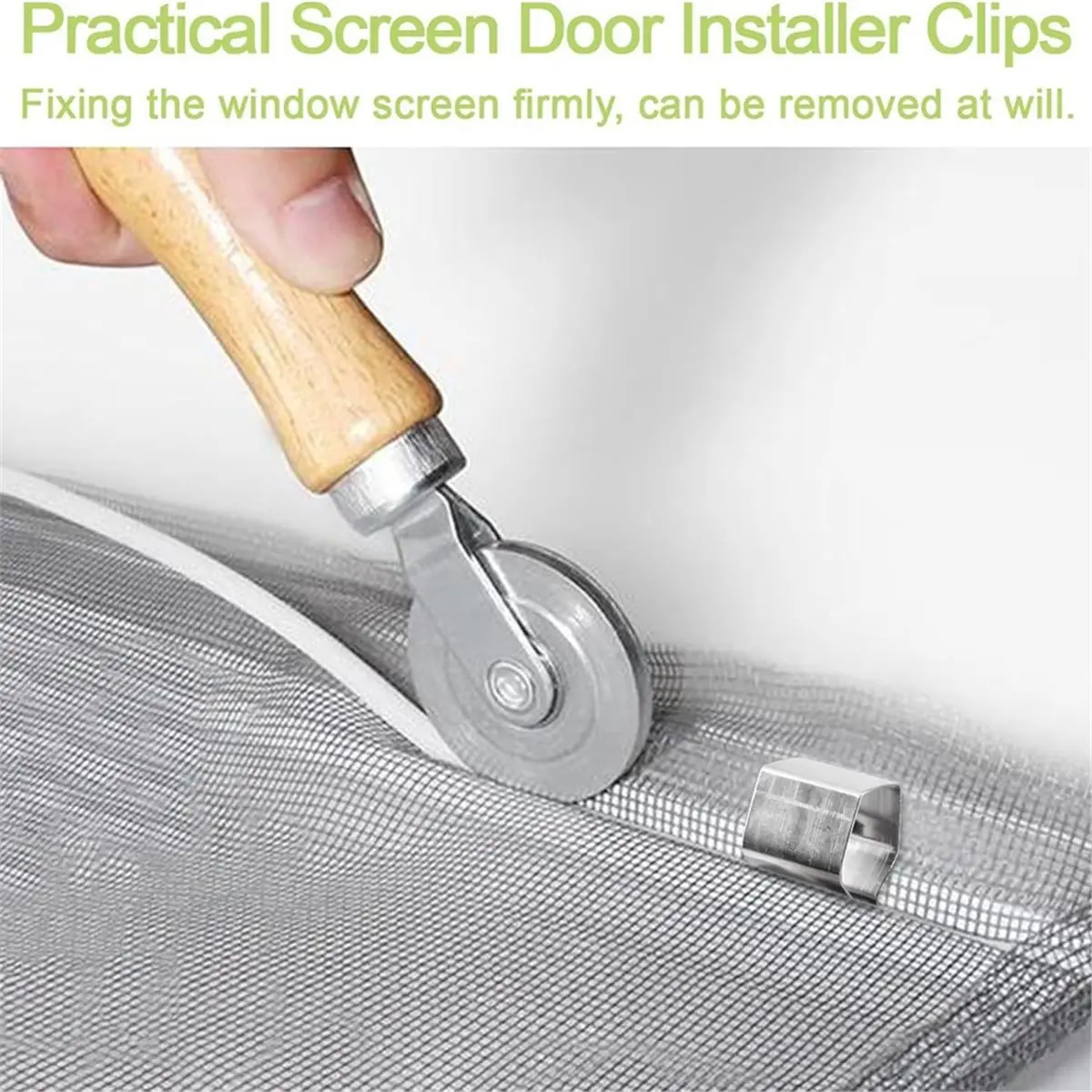 (A02R] Screen Retainer Clips, 30Pcs Window Screen Installer Clips for Installing Patio, Balcony and Garage Window Screen Tool