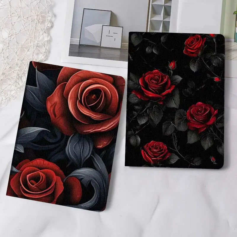 

Red Rose Dark Leaf Gift Tablet Case For Samsung Tab Galaxy S6 S11 A A7 A8 A9 A11 10.1 10.4 10.5 Plus Lite