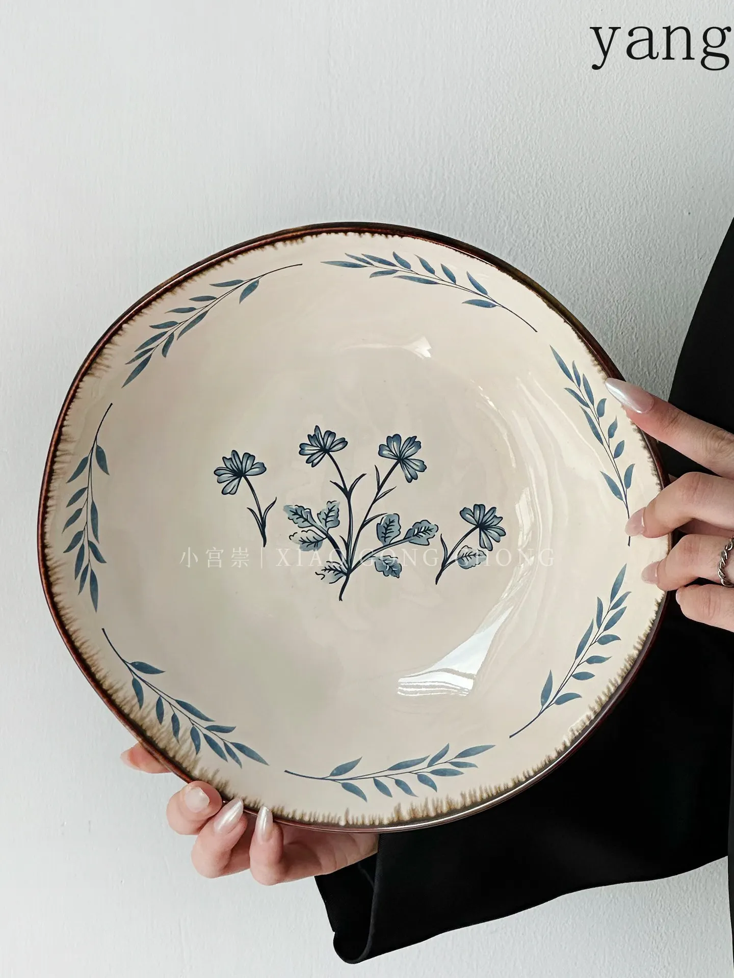 CX retro freesia ceramic exquisite and beautiful dinner plate creative dessert plate