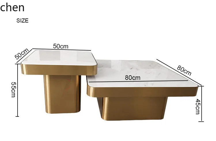 YFY Coffee Table Light Luxury Modern Simple Square Size Combination High-end Art Italian Minimalist Rock Plate Coffee Table