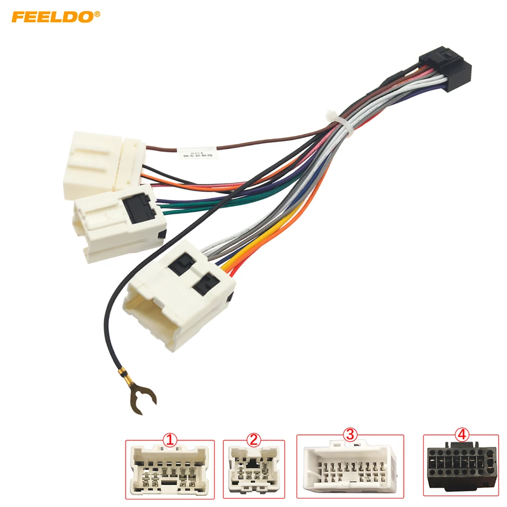 

FEELDO Car 16pin Power Cord Wiring Harness Adapter For Nissan Paladin(04-04)/Teana(04-08) Installation Head Unit #HQ3278