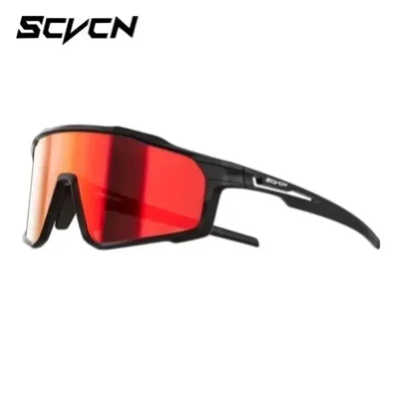 SCVCN UV400 Photochrome Bergsteiger-Sonnenbrille HD Ultraleichte Outdoor-Sportbrille für Männer und Frauen, Lauf-, MTB-, Winddichte Brille, Wander-, Fahrrad- und Pickleball-Sonnenbrille