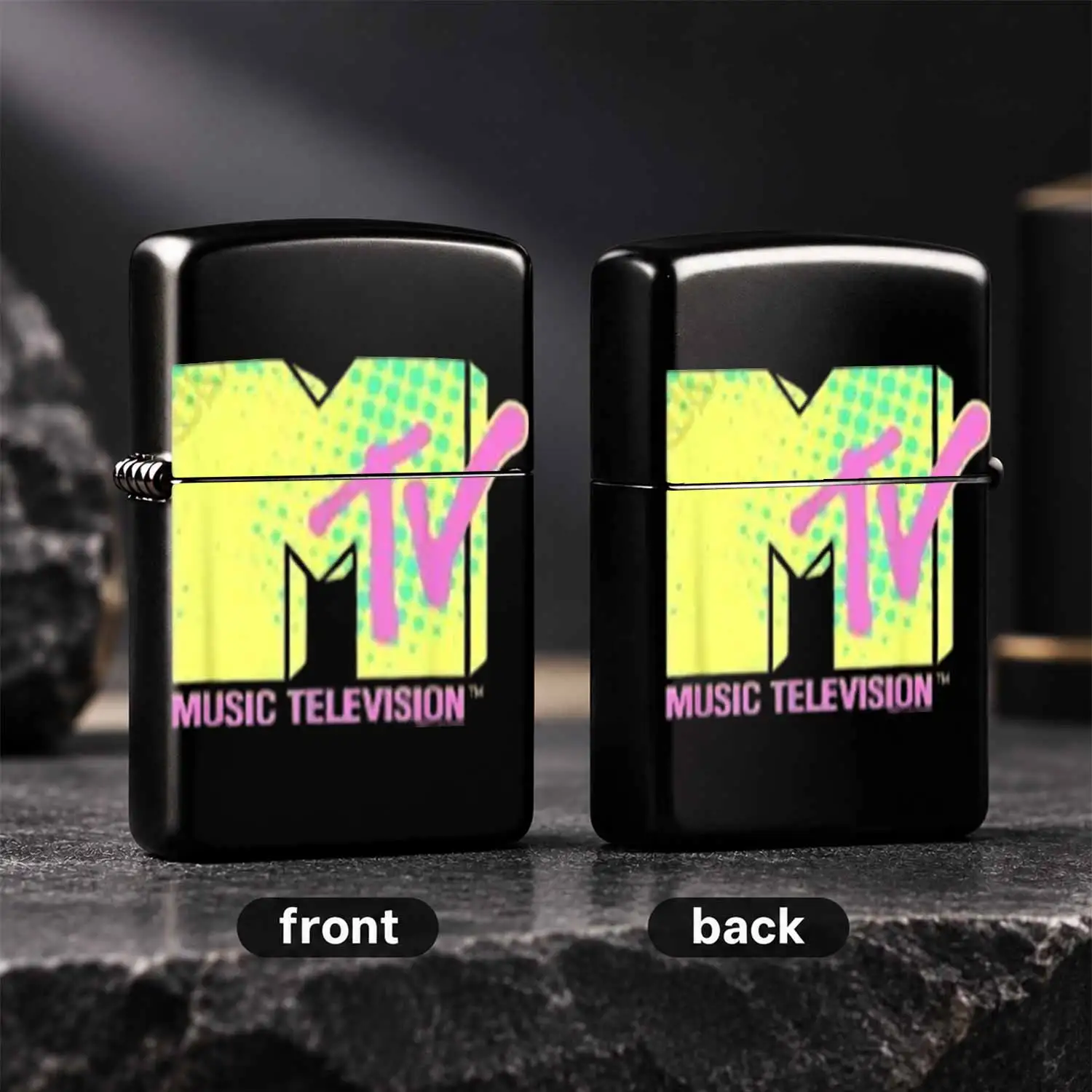 Retro Mtvtelevision Themed Portable Lighter, Stylish Trendy Daily Tool For Lighting Scented Candles, Camping Bonfires, Incense Sticks, Mosquito Coils, Versatile Practical Nice Gift Forlovers, Delicate Printed Durable Ac A Humorous And Inter