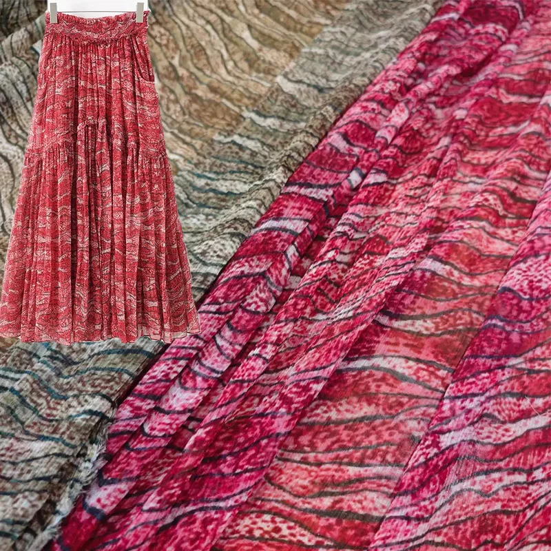 

Fashion Stripe PatternPrinted Rayon Shunyu Crepe Fabric For Dress/Blouse Telas Para Costura Tissus DIY Cloth Sewing Material