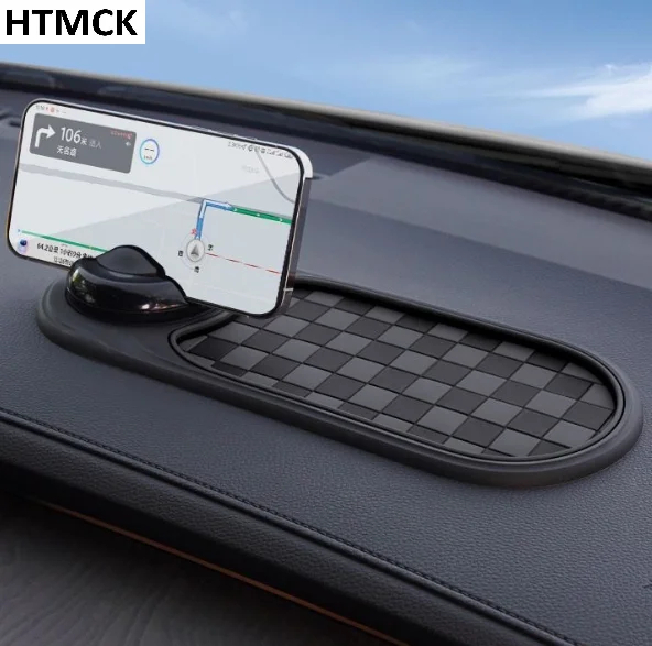 2 in 1 Car Anti-Slip Dashboard Mat with 360° Rotatable Phone Holder, Universal Non-Slip Adhesive Dashboard Phone Mount for Vehic