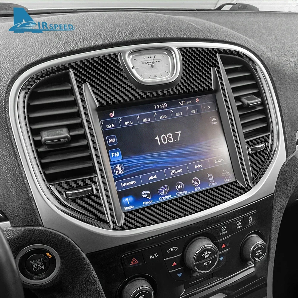 

For Chrysler 300 300C 2011 2012 2013 2014 Real Soft Carbon Fiber Sticker LHD RHD Car Central Control Screen Panel Accessories