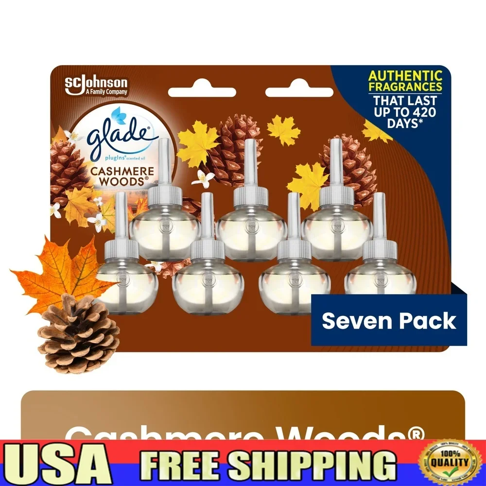 

Сменные стержни для освежителя воздуха PlugIns, кашемировые эфирные масла с лесом, 7 шт., стойкий аромат, жасминовый сандал, мускус, домашний аромат