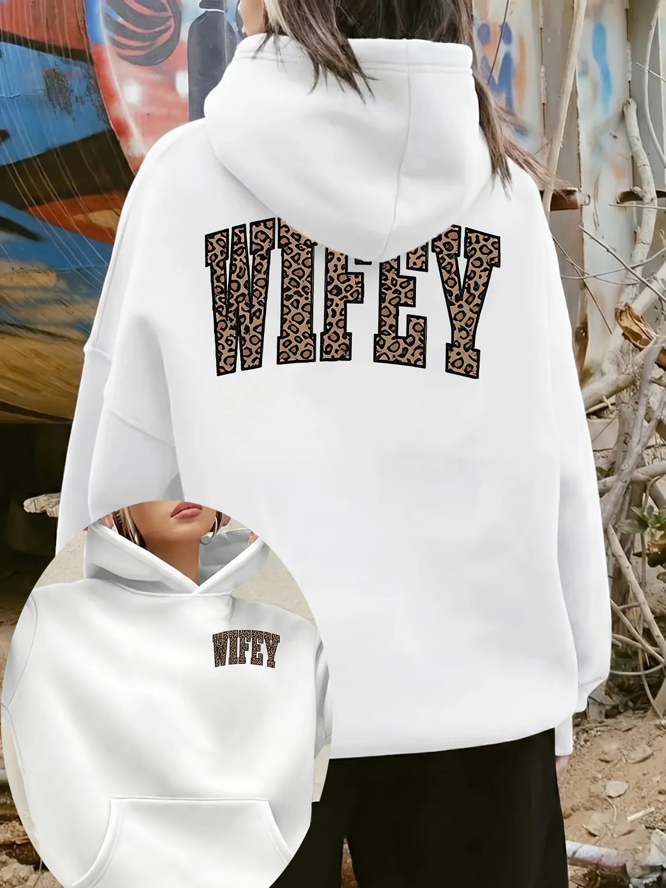 [Double-Sided Printed] Women'S Fashion Hoodie, Leopard Print with 