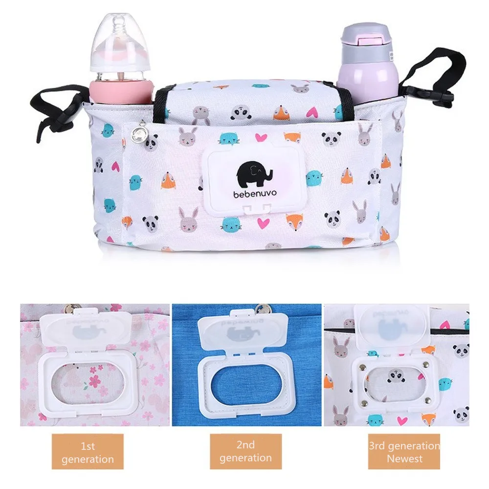 Bolsa organizadora para cochecito de bebé, bolsa de pañales para mamá, gancho para cochecito de bebé, impermeable, accesorios de cochecito de gran capacidad, pañal de viaje