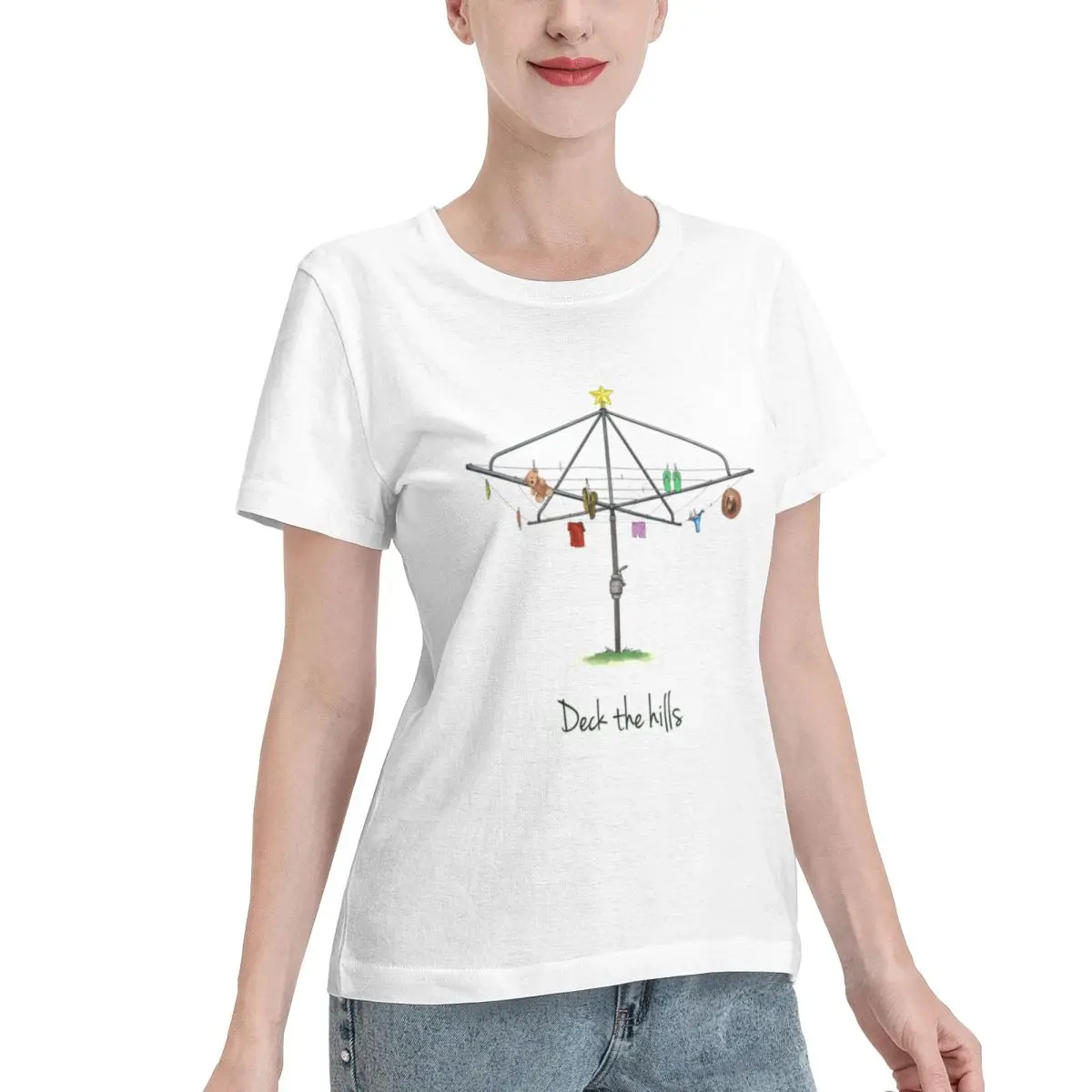 Wardrobe Filler DECK THE HILLS - LAUNDRY EDITION Women's T-shirt Layering Top Trendy Basic Tee