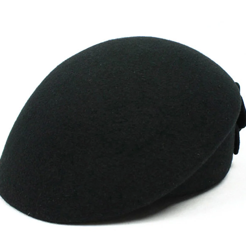 

Creative Winter Warm Beret Premium Woolen Material Durable Not Easy to Fade Flower Decor Beret Warm Woolen Flower