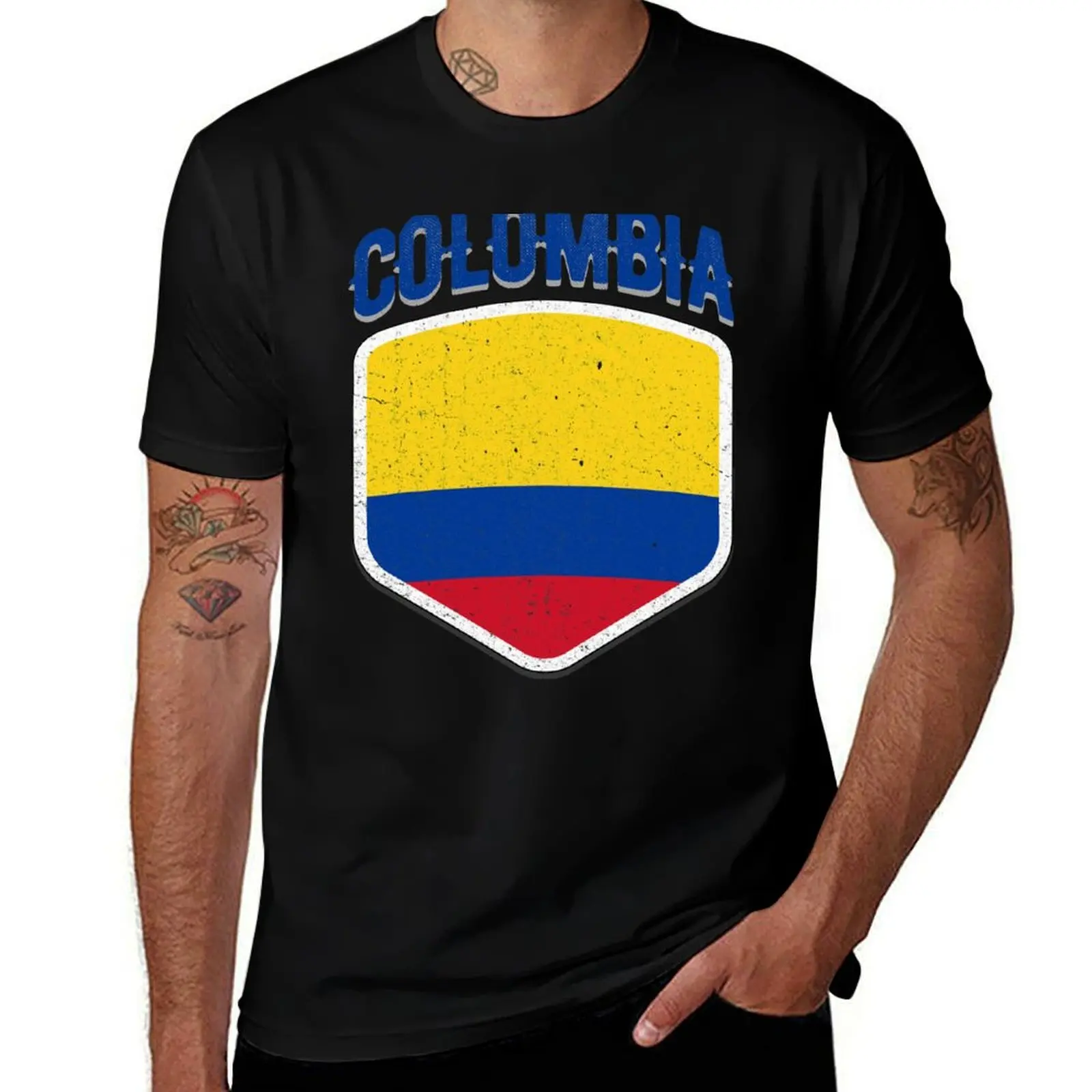 Colombia National Flag World Sport Stadium Fans T Shirt Supporter Jersey Football Cup TShirt T-Shirt Luxury man men t shirts