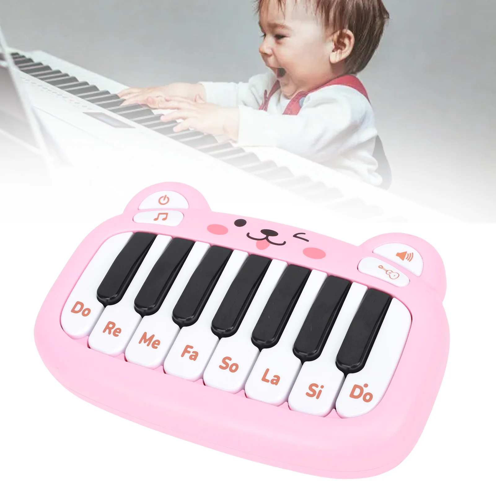 Baby Piano Toy Pocket Sized Battery Powered Toddler Piano Keyboard Musical Toy with Realistic Sound