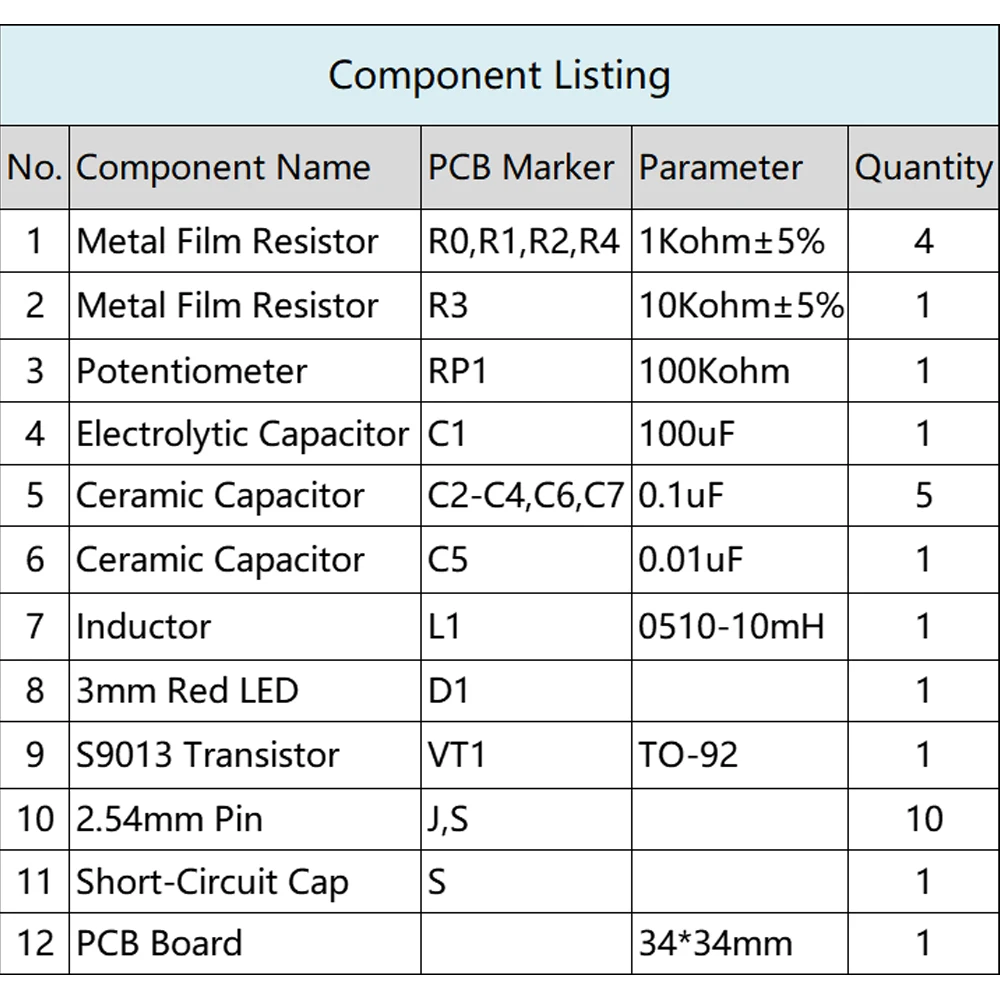 Kit di saldatura fai da te condensatore circuito di oscillazione a tre punti scheda di valutazione delle abilità parti di produzione elettronica DC