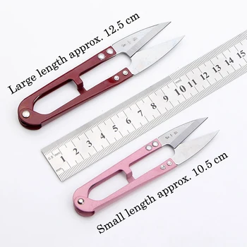 1-5pc Aço U-Forma Garment Scissors Fio Tesouras Corte Ferramenta De Costura Snips Tecido DIY Bordado Suprimentos Rosca Trimming Nipper