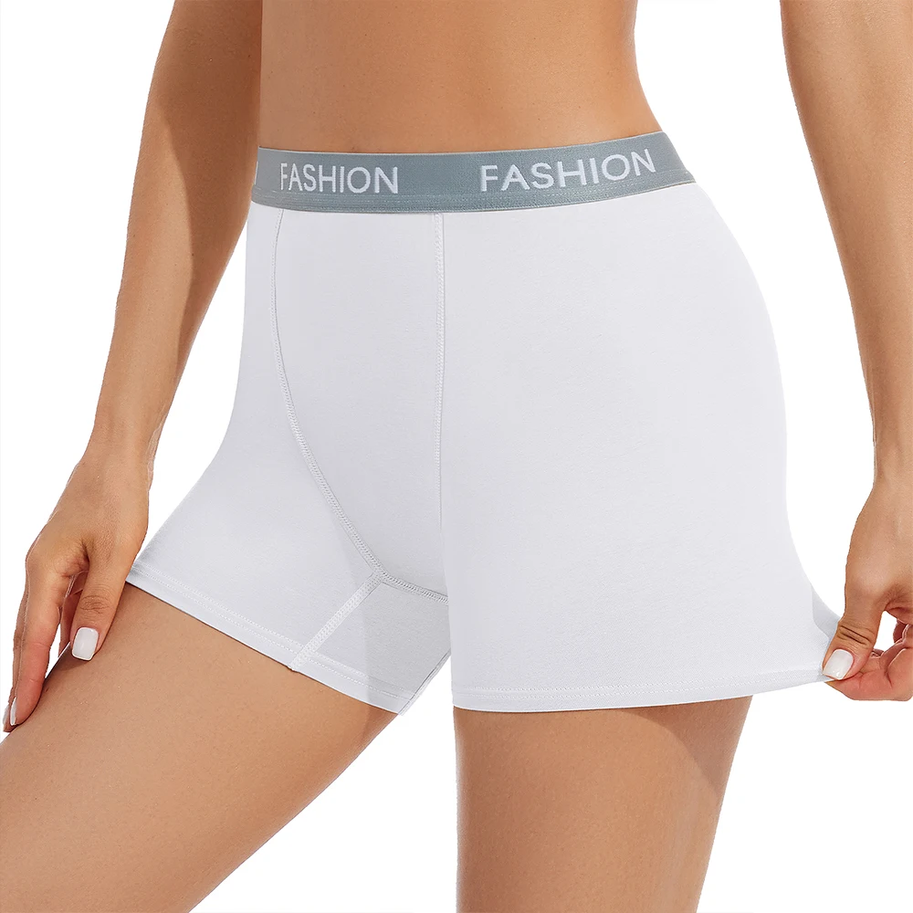 Women Boyshort Boxer Smooth Cotton Underpant Elastic Panties Anti Chafing Female Underwear Protective Shorts Under The Skirt