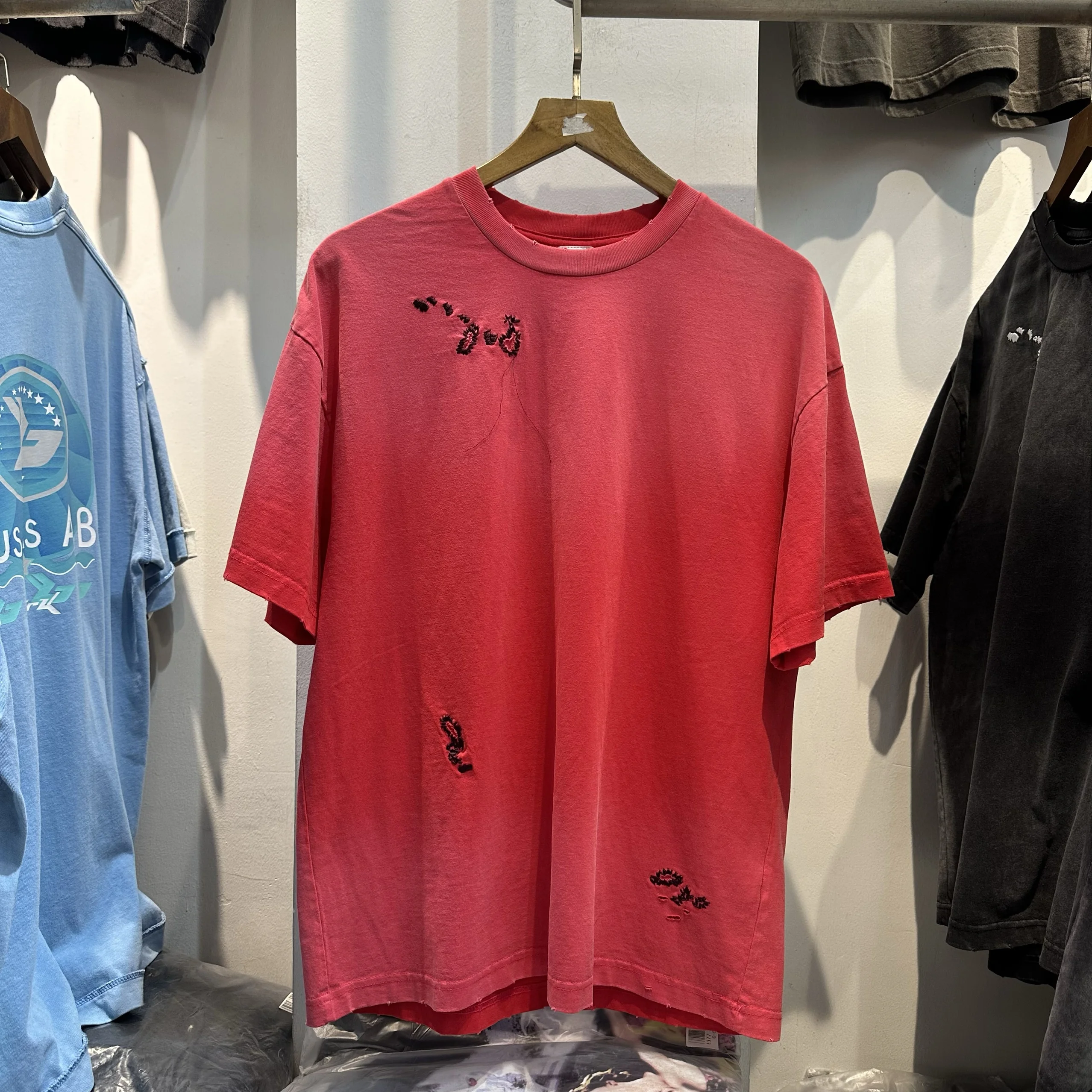 

Винтажная футболка с вышивкой Waed ort Sve ex Свободная повседневная летняя модная брендовая круглая футболка FGSS Youth Alliance Ne