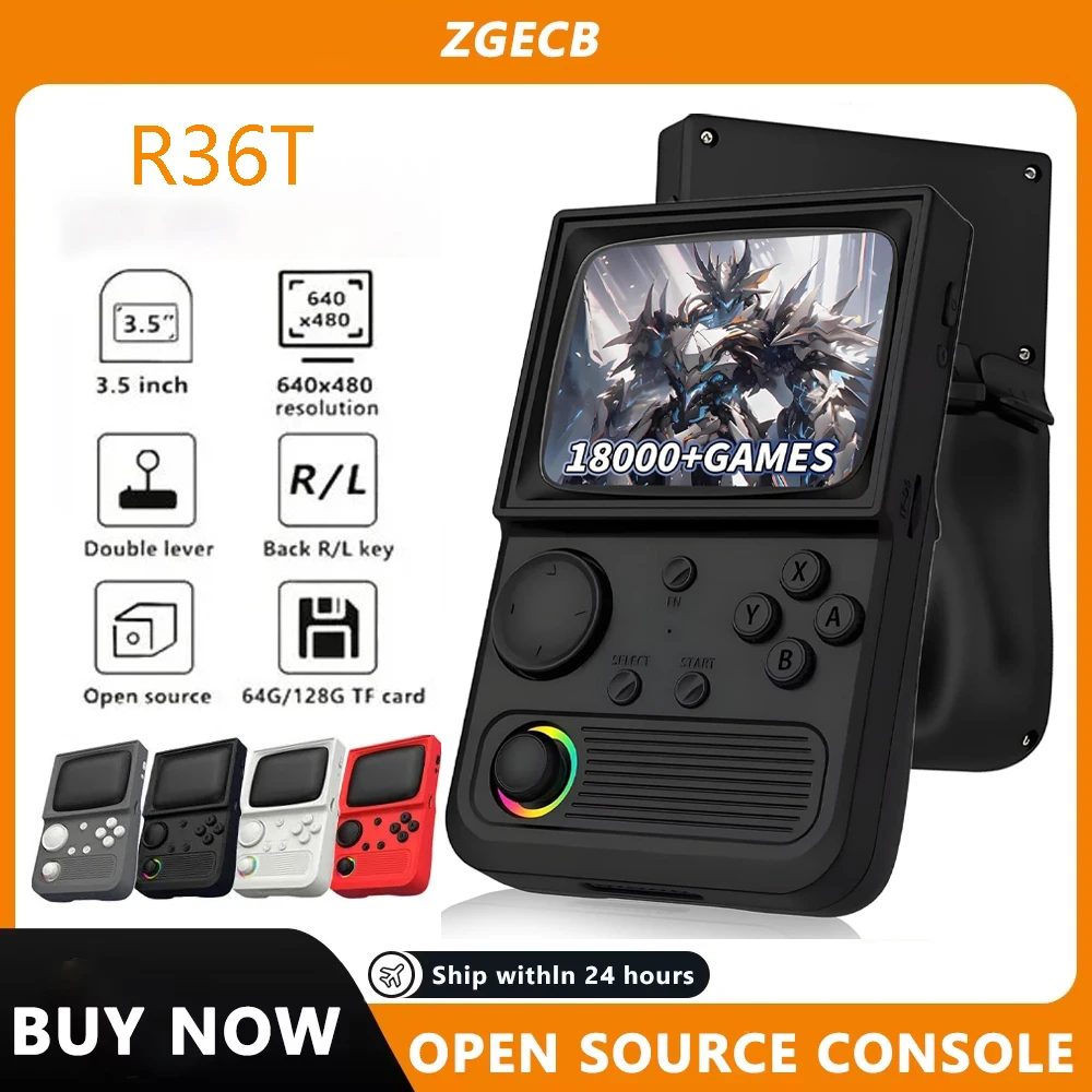 

Портативная игровая консоль FLLAPT в стиле ретро R36T, 27 эмуляторов, 3,5-дюймовый IPS-экран, чип RK3326, 2000 + игры, портативный карманный ретроо ﻿