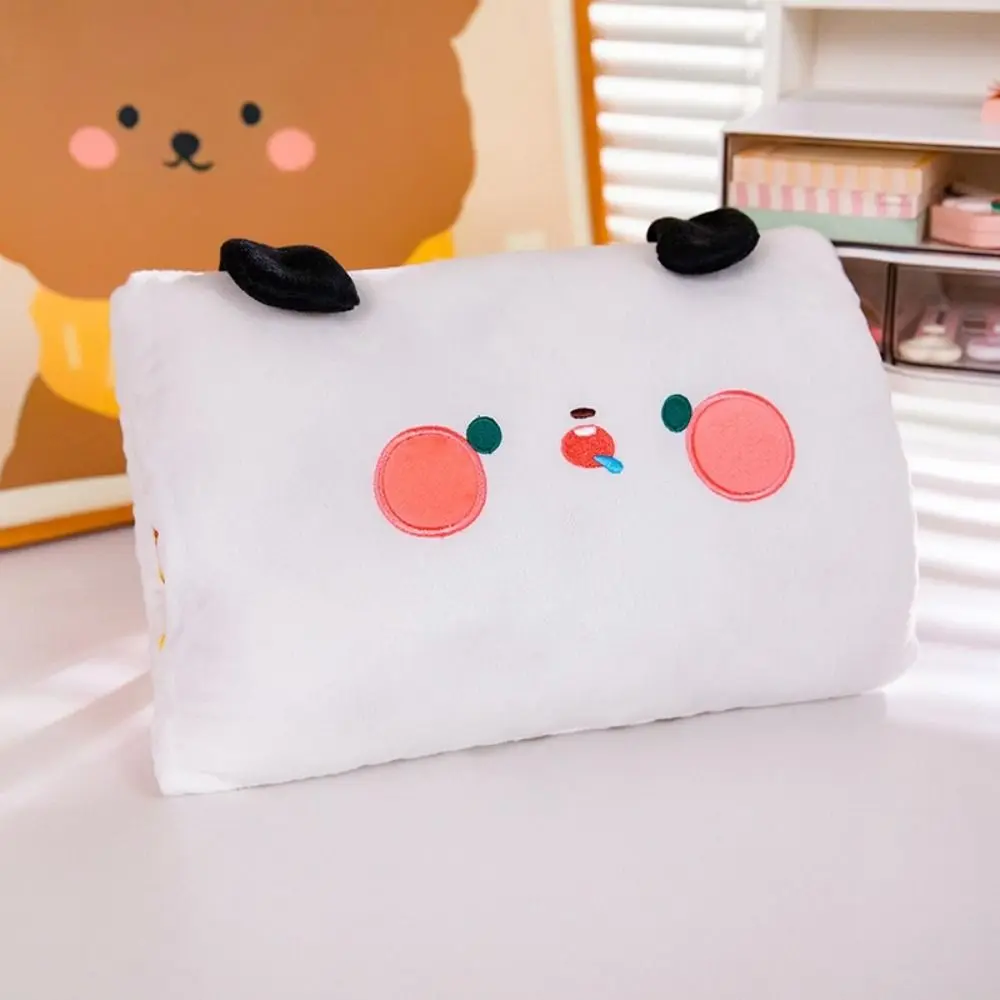 Oreiller chauffe-mains de dessin animé, joli oreiller de sieste doux Kawaii pour le bureau, oreiller chauffant pour garder au chaud, jouet en peluche mignon pour l'école