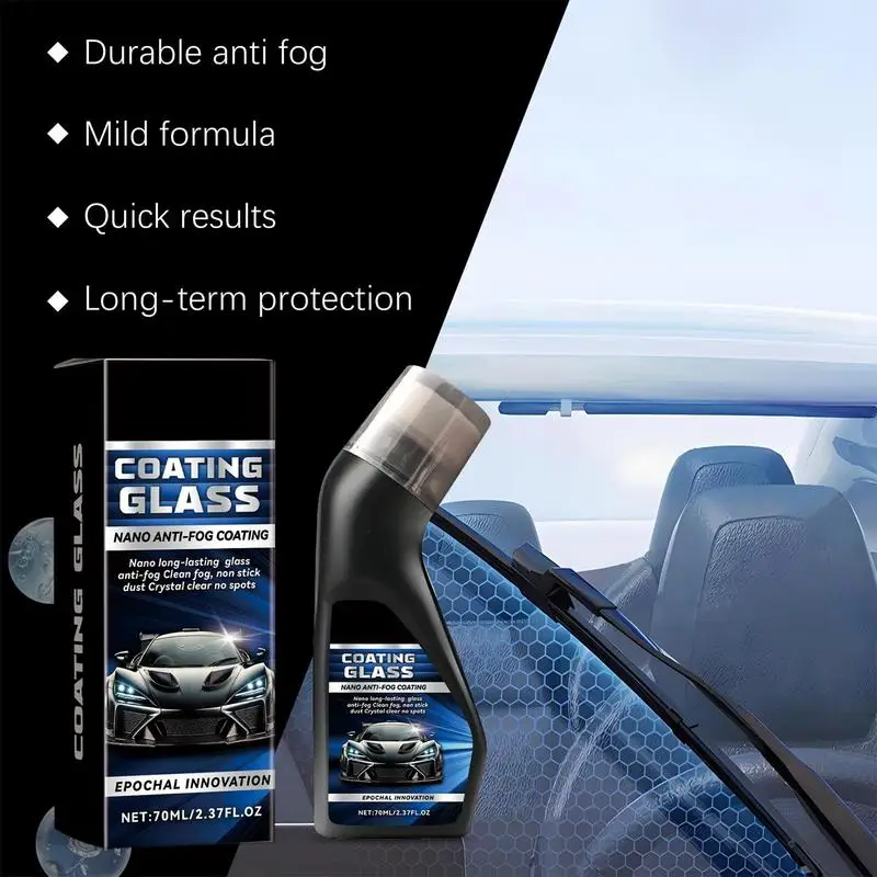 

Glass Coating for Cars 70ml Car Windscreen Cleaner Windshield Fog Prevention Remover Water Defogger Liquid for Automotive